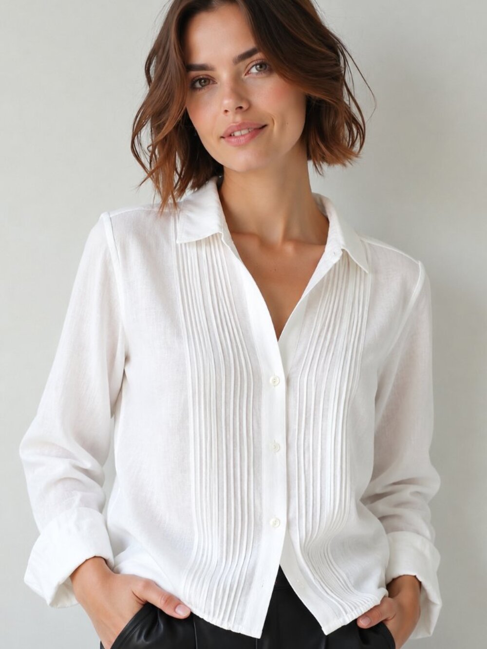 Ramie (linen's cousin) pintuck blouse, quintessential Clean Beauty